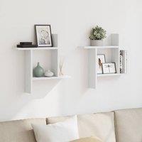 Berkfield Home Durable Wall Shelves 2 pcs White 50x12x50 cm Engineered Wood | Size: 50 x 12 x 50 cm