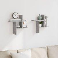 Berkfield Home Durable Wall Shelves 2 pcs Concrete Grey 38x12x38 cm Engineered Wood | Size: 38 x 12 x 38 cm
