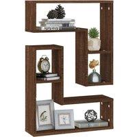 Berkfield Home Decorative Wall Shelves 2 pcs Brown Oak 50x15x50 cm Engineered Wood | Size: 50 x 15 x 50 cm
