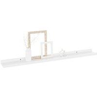 Berkfield Home Decorative Wall Shelves 2 pcs High Gloss White 80x9x3 cm | Size: 80 x 9 x 3 cm