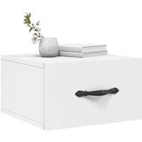 Berkfield Home Decorative Wall-mounted Bedside Cabinet White 35x35x20 cm | Size: 35 x 35 x 20 cm