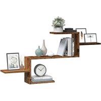Berkfield Home Durable Wall Shelf Old Wood 104x15x49 cm Engineered Wood in Brown | Size: 104 x 15 x 49 cm
