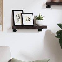 Berkfield Home Beautiful Wall Shelf Dark Grey 40x10x4 cm Treated Solid Wood Oak | Size: 40 x 10 x 4 cm