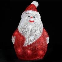 Berkfield Home LED Christmas Acrylic Santa Figure Indoor & Outdoor 28cm in Red