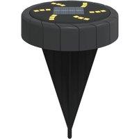 Berkfield Home Solar Ground Lights with Ground Spikes Outdoor 4 pcs Warm White in Black