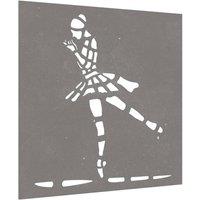 Berkfield Home Garden Wall Decoration 55x55 cm Corten Steel Ballet Dancer Design in Brown