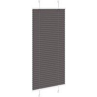 Berkfield Home Pleated Blind Black 55x150 cm Fabric Width 54.4 cm Polyester in Charcoal