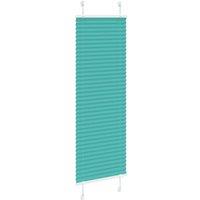 Berkfield Home Pleated Blind Petrol Green 40x100 cm Fabric Width 39.4 cm Polyester in Aqua