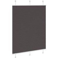 Berkfield Home Pleated Blind Black 110x100 cm Fabric Width 109.4 cm Polyester in Charcoal