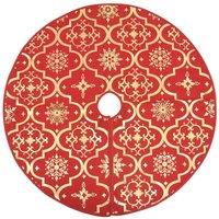 Berkfield Home Luxury Christmas Tree Skirt with Sock Red 122 cm Fabric