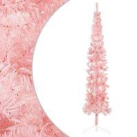 Berkfield Home Slim Artificial Half Christmas Tree with Stand Pink 240 cm