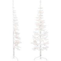 Berkfield Home Slim Artificial Half Christmas Tree with Stand White 120 cm