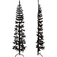 Berkfield Home Slim Artificial Half Christmas Tree with Stand Black 210 cm