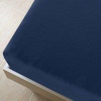 Berkfield Home Jersey Fitted Sheet Navy Blue 160x200 cm Cotton