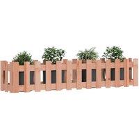 Berkfield Home Garden Raised Bed with Fence Design 150x30x30 cm Solid Wood Douglas in Light Tan | Size: 150 x 30 x 30 cm
