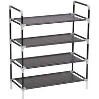 Berkfield Home Shoe Rack with 4 Shelves Metal & Non-woven Fabric Black