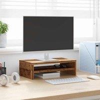 Berkfield Home Monitor Stand Old Wood 42x24x13 cm Engineered Wood in Brown | Size: 42 x 24 x 13 cm