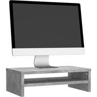 Berkfield Home Monitor Stand Concrete Grey 42x24x13 cm Engineered Wood | Size: 42 x 24 x 13 cm