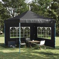 Berkfield Home Party Tent Sidewall 2 pcs with Window PE Anthracite in Black