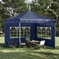 Berkfield Home Partytent Sidewall 2 pcs with Window PE Blue in Navy