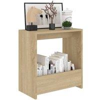 Berkfield Home Side Table Sonoma Oak 50x26x50 cm Engineered Wood in Light Tan | Size: 50 x 26 x 50 cm