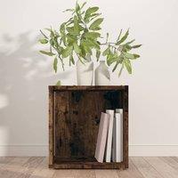 Berkfield Home Side Table Smoked Oak 33x33x34.5 cm Engineered Wood in Brown