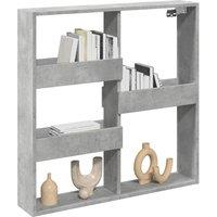 Berkfield Home Wall Cabinet Concrete Grey 80x15x80 cm Engineered Wood | Size: 80 x 15 x 80 cm