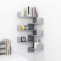 Berkfield Home Wall Corner Shelf 2 pcs Concrete Grey 40x40x50 cm Engineered Wood | Size: 40 x 40 x 50 cm