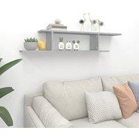 Berkfield Home Wall-Mounted TV Shelf Grey Sonoma 125x18x23 cm Engineered Wood | Size: 125 x 18 x 23 cm