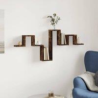Berkfield Home Wall Shelf Smoked Oak 104.5x10x43 cm Engineered Wood in Brown