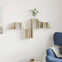 Berkfield Home Wall Shelf Sonoma Oak 104.5x10x43 cm Engineered Wood in Light Brown