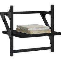 Berkfield Home Wall Shelves with Bars 2 pcs Black 30x25x30 cm | Size: 30 x 25 x 30 cm