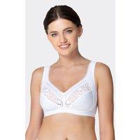 ROSME Women's Wireless cotton comfort bra in White | Size: 38E