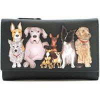 Mala leather Women's Kennel Crew Dogs RFID Large Leather Tri-Fold Purse in Dark Grey