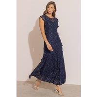 Klass. Women's Embellished Floral Lace Maxi Dress in Midnight | Size: 10