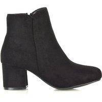 XY London Women's 'Saffy' Mid Block Heel Zip Up Ankle Boots in Jet Black | Size: 7