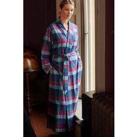 British Boxers Women's 'Montrose' Check Brushed Cotton Dressing Gown | Size: XL