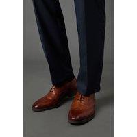 Burton Men's Tan Leather Smart Oxford Brogue Shoes | Size: 11