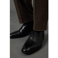 Burton Men's Black Leather Smart Oxford Brogue Shoes | Size: 11