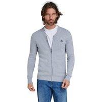 Raging Bull Men's Knitted Baseball Cardigan in Grey | Size: 6XL