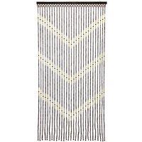 JVL Provence Door Curtain - Chevron in Light Brown | Size: 90 cm width x 175 cm drop