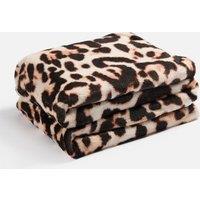 OHS Ultra Soft Throw Bed Blanket Leopard Fleece Plush Sofa Bedspread Warm Travel in Natural
