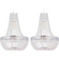 First Choice Lighting Set of 2 Marino - Chandelier Style Pendant Lightshades in Clear