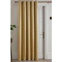 Fusion 'Strata' Dim out woven Eyelet Single Panel Door Curtain in Yellow | Size: 168 cm width x 214 cm drop