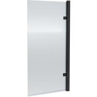 Balterley 8mm Glass Square Hinged Fluted Bath Screen, 1520x830x24mm - Matt Black