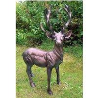 Inspirational Gifting Standing Stag Buck Ornament Cast From Aluminium in Bronze