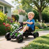 AIYAPLAY Pedal Go Kart with Automatic Clutch, for Ages 3-6 Years in Green