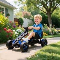 AIYAPLAY Pedal Go Kart with Automatic Clutch, for Ages 3-6 Years in Blue