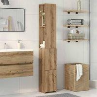 Berkfield Home Comfortable Bathroom Cabinet Artisan Oak 25x25x170 cm Engineered Wood in Brown | Size: 25 x 25 x 170 cm
