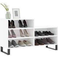 Berkfield Home Shoe Cabinet High Gloss White 102x36x60 cm Engineered Wood | Size: 102 x 36 x 60 cm